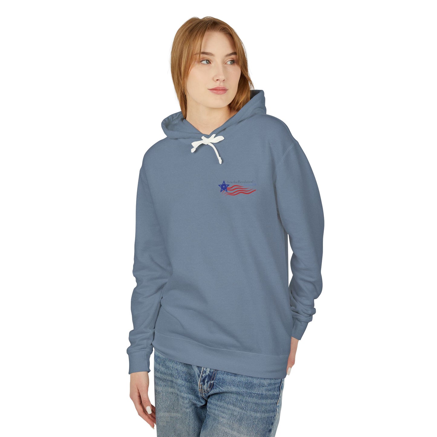 Patriotic Unisex Lightweight Hooded Sweatshirt - Join the Revolution! USA 250, Casual Wear, Gift for Patriots, Fourth of July, Memorial Day