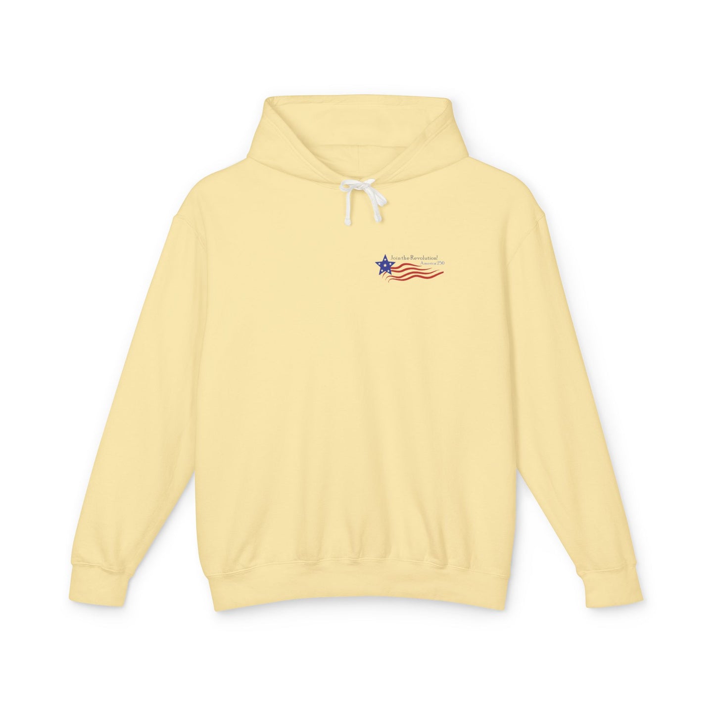 Patriotic Unisex Lightweight Hooded Sweatshirt - Join the Revolution! USA 250, Casual Wear, Gift for Patriots, Fourth of July, Memorial Day