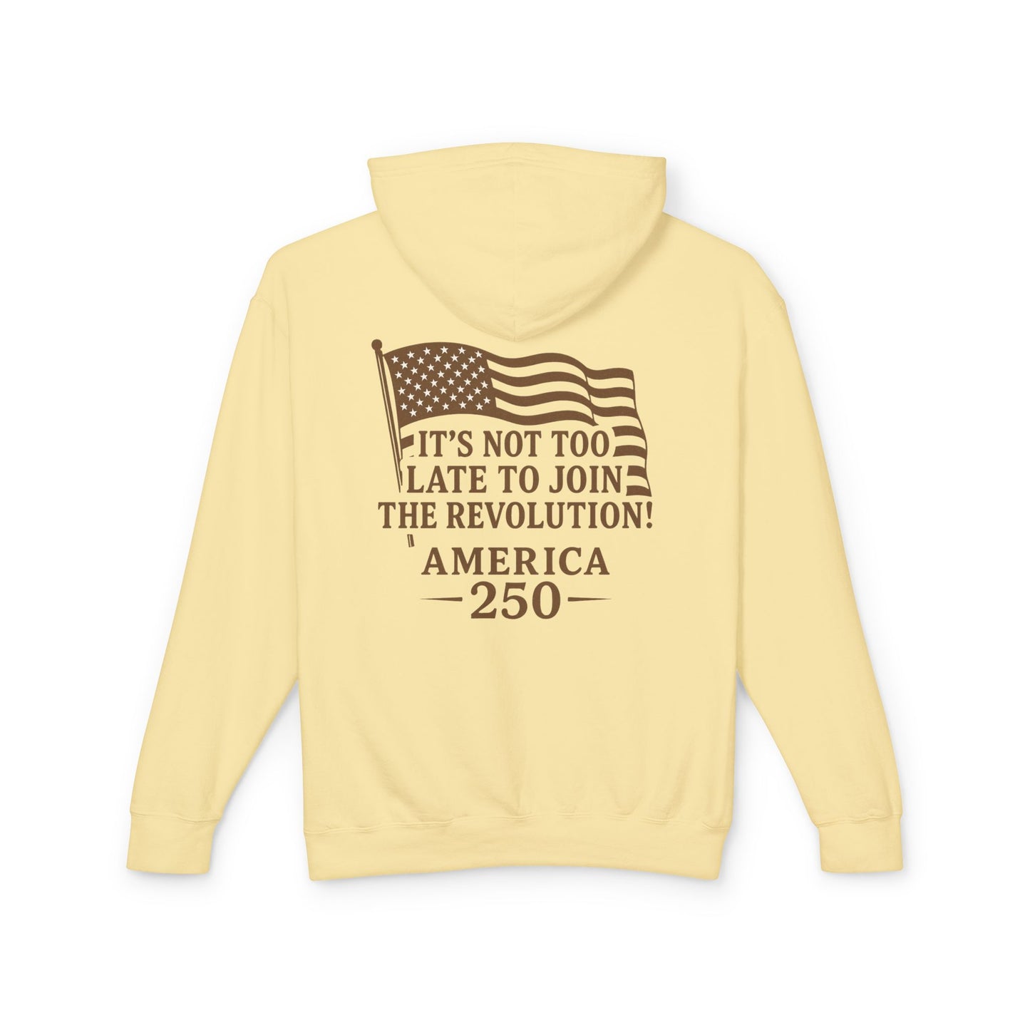 Patriotic Unisex Lightweight Hooded Sweatshirt - Join the Revolution! USA 250, Casual Wear, Gift for Patriots, Fourth of July, Memorial Day