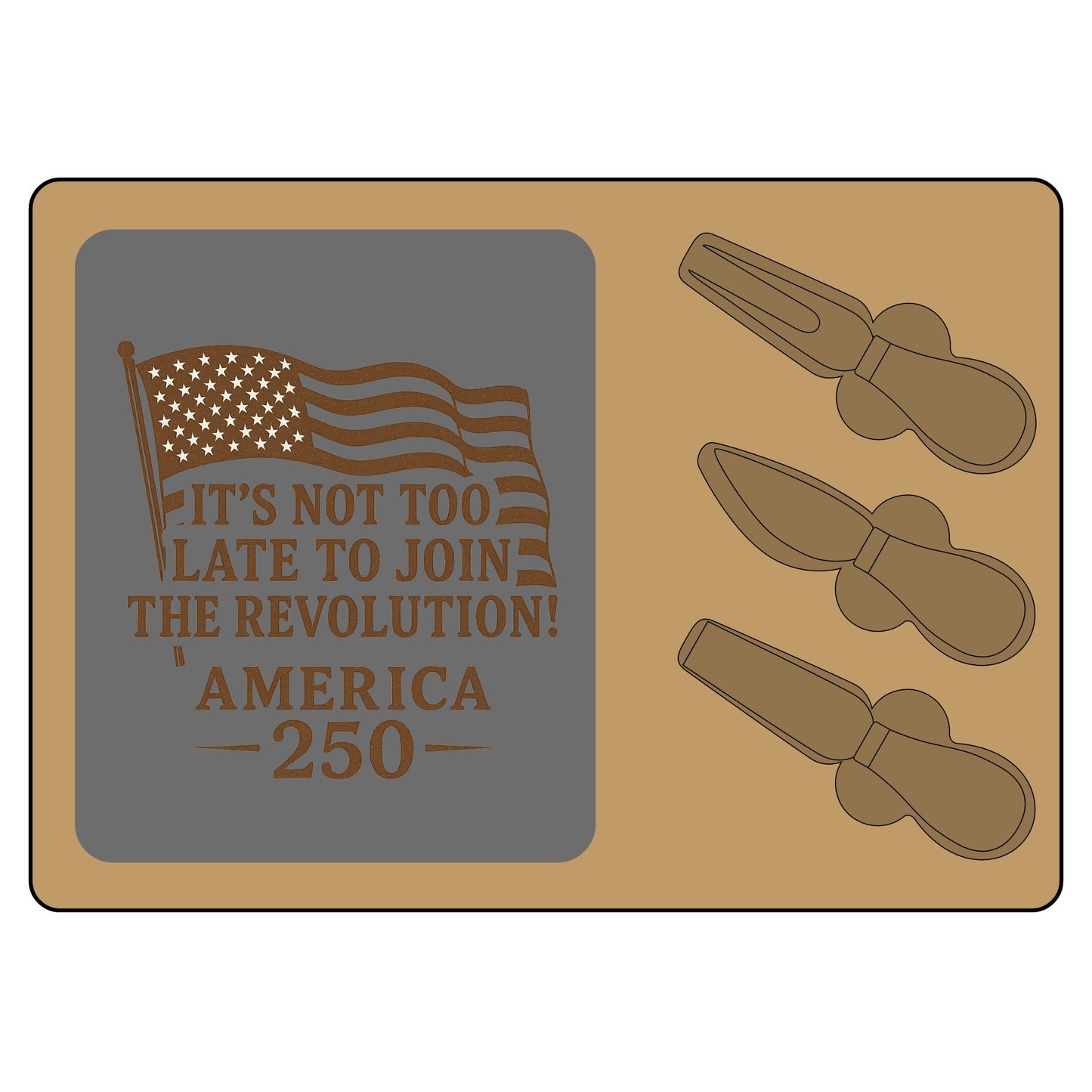 Engraved Charcuterie Board - Patriotic Decor for Entertaining, USA 250th, Gifts for Hosts, Fourth of July