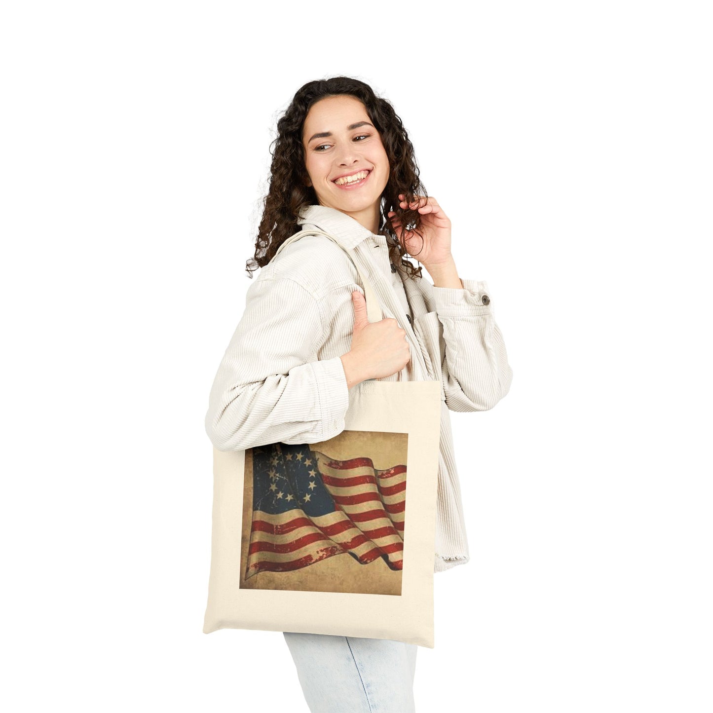 Patriotic Vintage Tote Bag  "It's Not too Late to Join the Revolution"