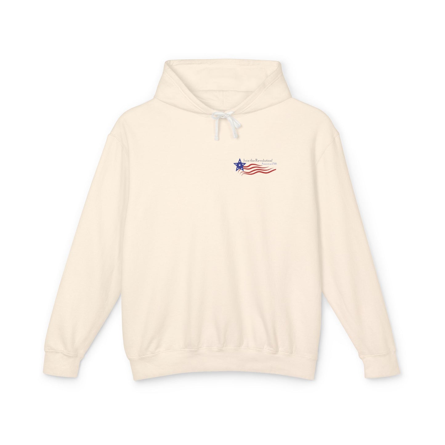 Patriotic Unisex Lightweight Hooded Sweatshirt - Join the Revolution! USA 250, Casual Wear, Gift for Patriots, Fourth of July, Memorial Day