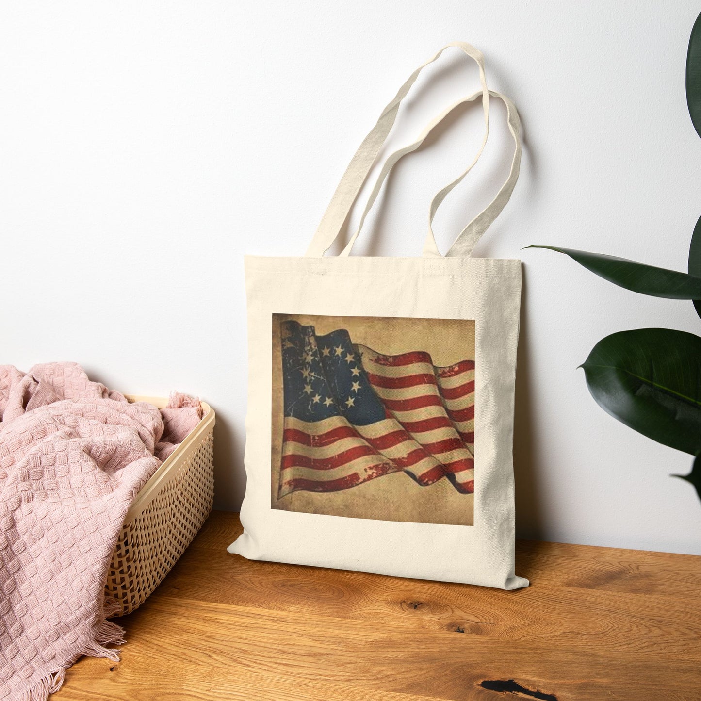 Patriotic Vintage Tote Bag  "It's Not too Late to Join the Revolution"
