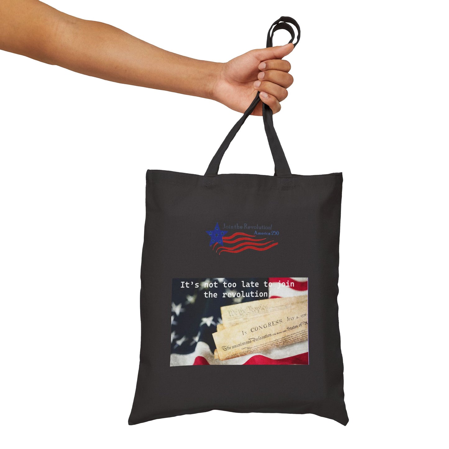 Patriotic Vintage Tote Bag  "It's Not too Late to Join the Revolution"
